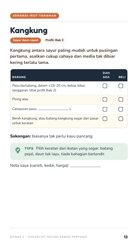 Bonus 1: Checklist, muka 13